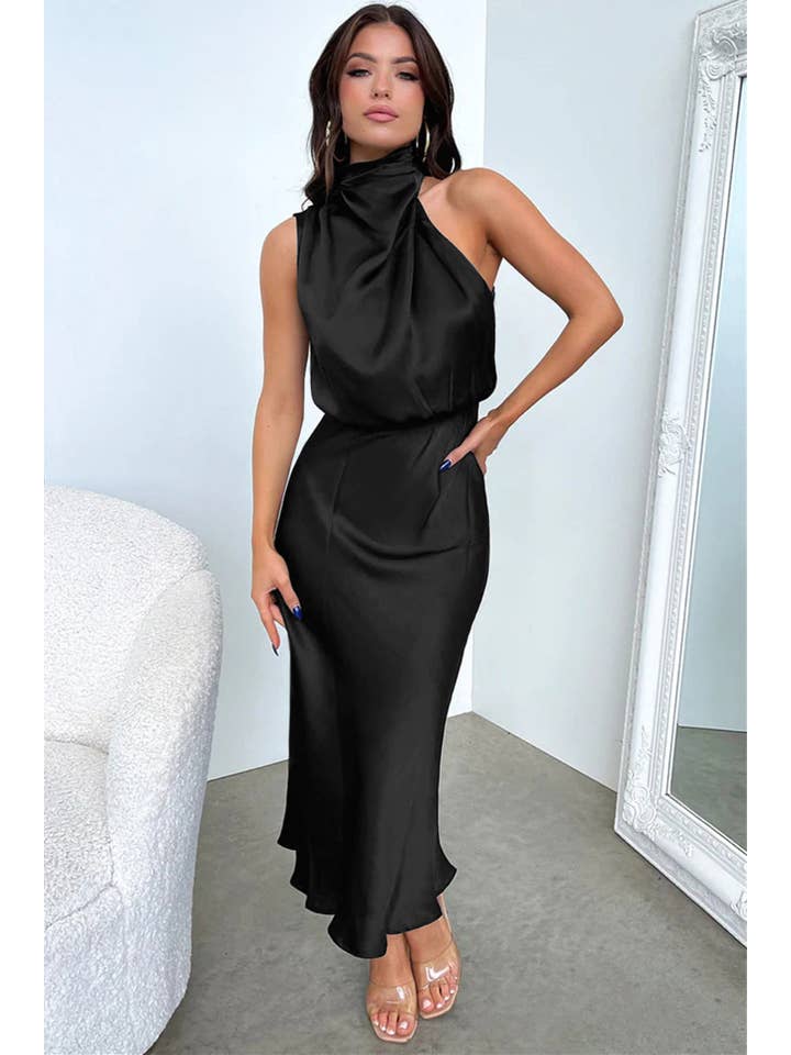 Sweetkama - Wholesale Dress - Women's - Ladies Eleganr Sleeveless Satin Midi Dress GQQT22