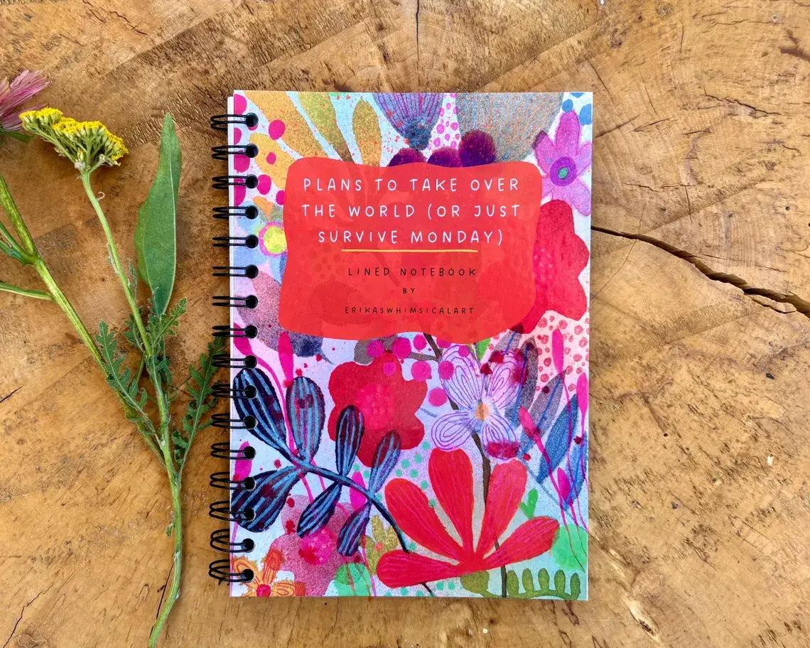 Erika's Whimsical Art – wholesale Notebook – A5 Handmade Illustrated Notebook – Whimsical Lined Journal1