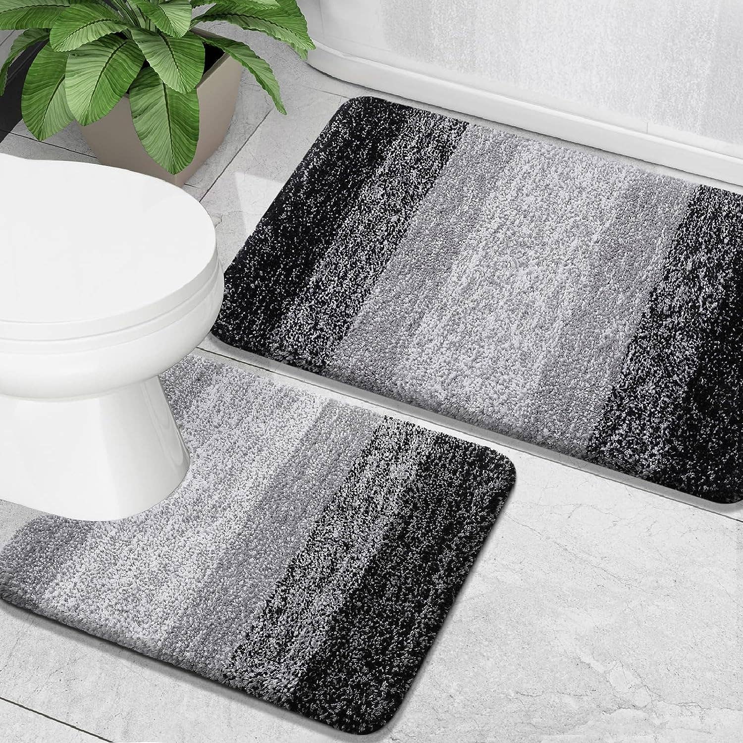 home mart goods - Wholesale Bath Mat Set - Large 2 Piece Ombre Microfiber Soft Thick Plush Bath Mat Set10