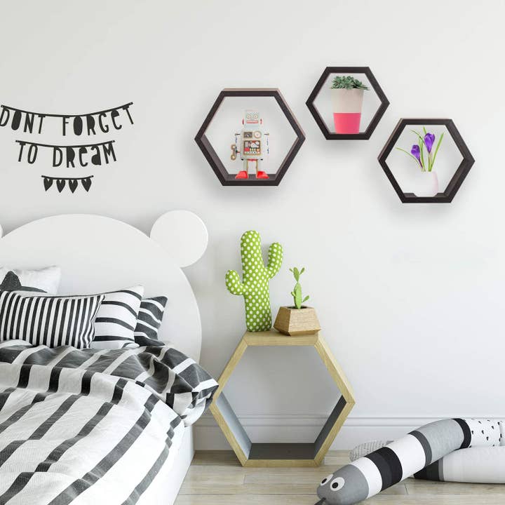Above Edge - Wholesale Wall Mounted Shelf - Hexagonal Shaped Floating Shelves