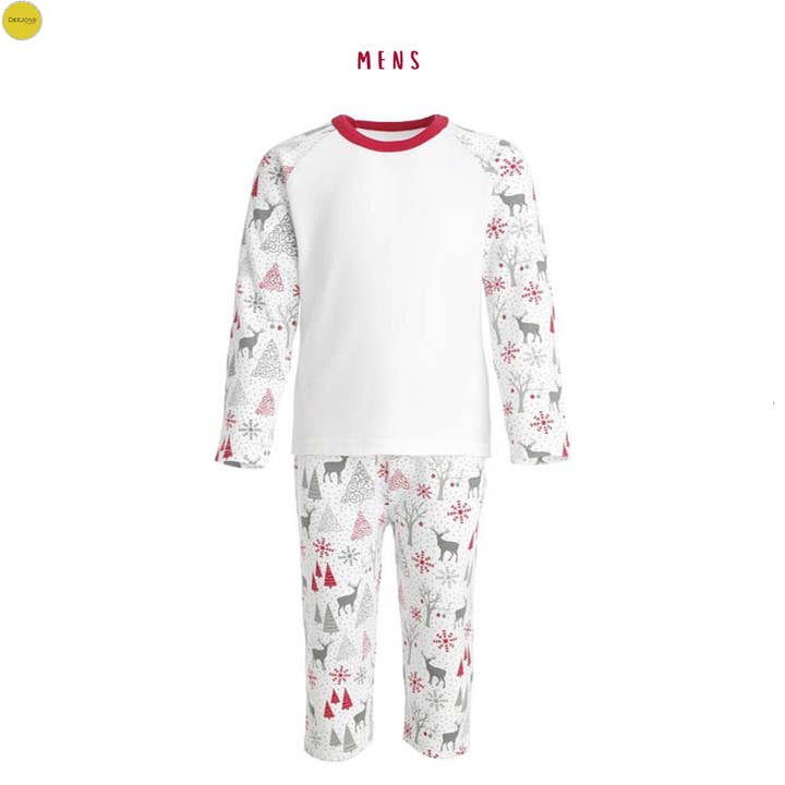 DeeJons Blanks - Wholesale Sleepwear Set - Kids - Family Matching Set Grey And Red Reindeer Pyjamas