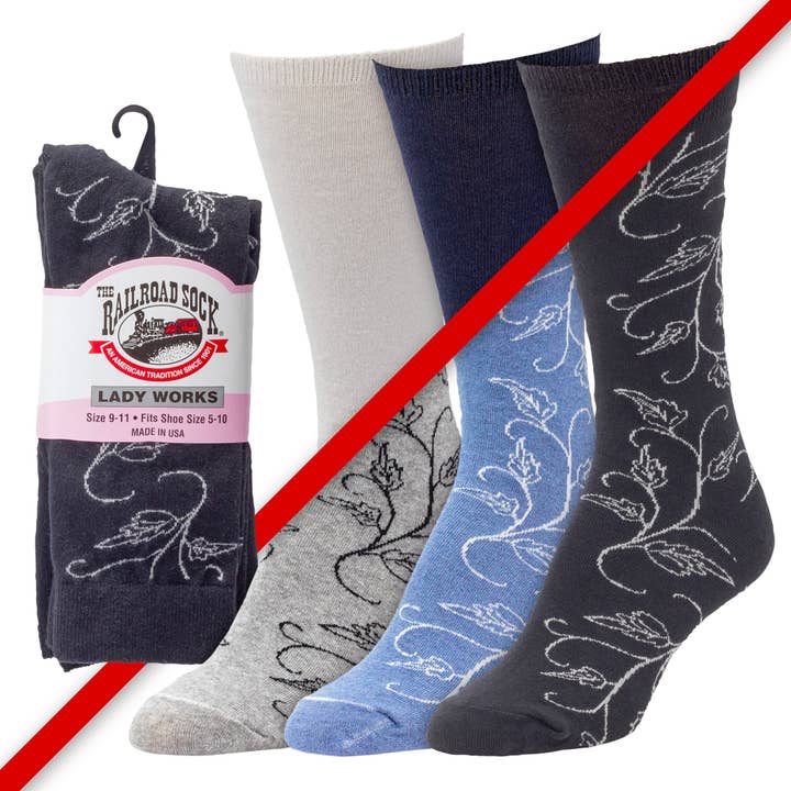 Women's Dress Crew Socks (2pr) for wholesale by Railroad Sock llc