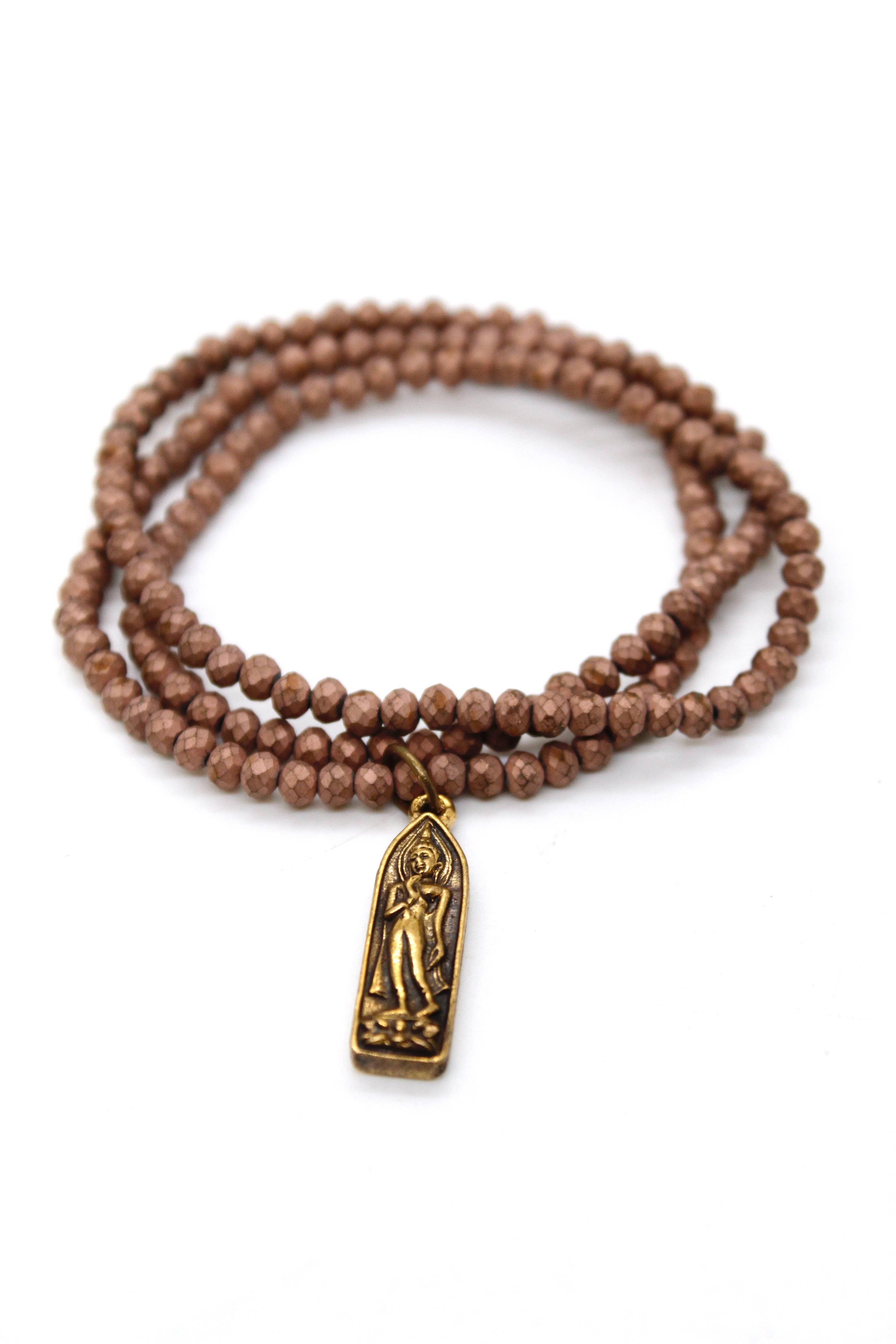 LIZOU - Wholesale Pendant/Charm Necklace - Matte Crystal Necklace with Small Buddha -Buddha Collection-3