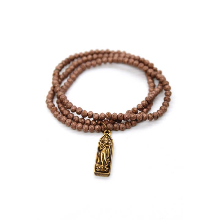 LIZOU - Wholesale Pendant/Charm Necklace - Matte Crystal Necklace with Small Buddha -Buddha Collection-3