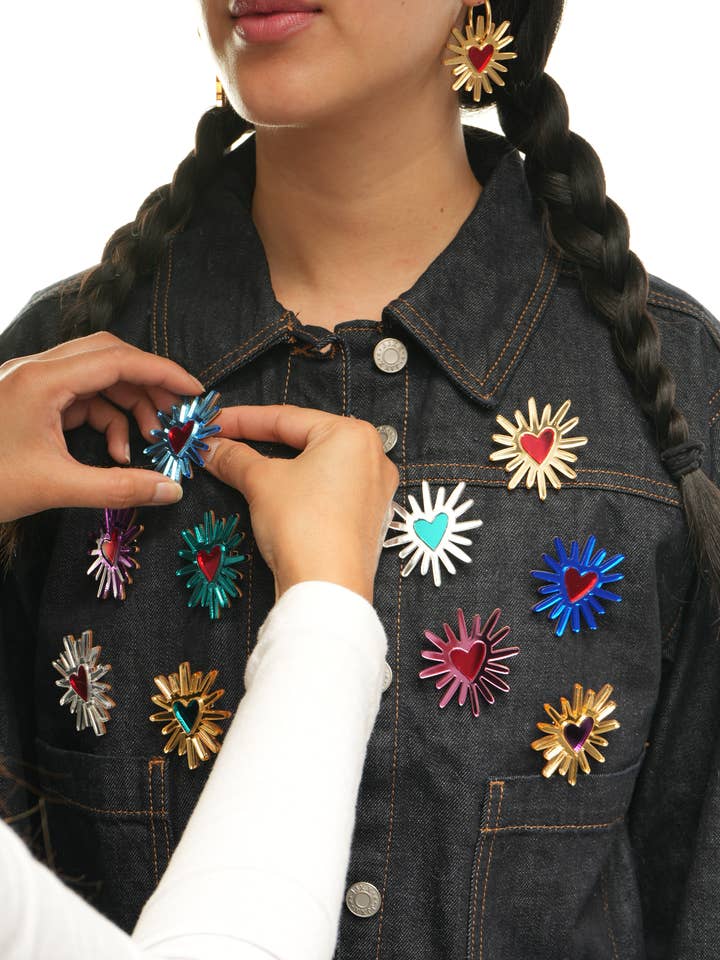 Stralende Hart Broche voor wholesale door Kam Creates