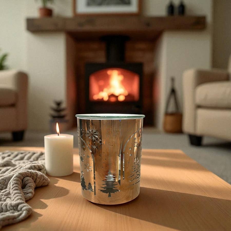 Zen'Arôme - Vendita all'ingrosso Scaldaolio - Brucia-profumo in metallo ramato – Arco di Natale laser2