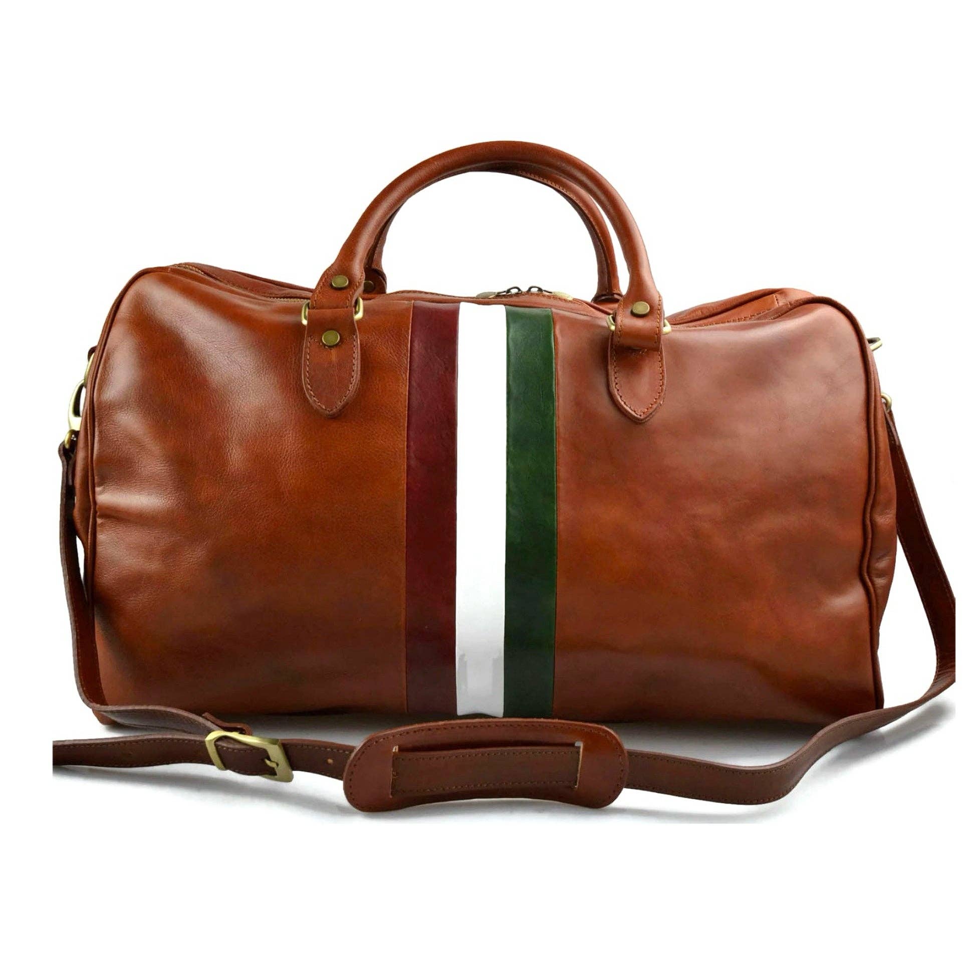 MODARNO - Wholesale Weekender Bag - Unisex - Modarno leather travel bag for men and women travel bag Italian flag sports bag genuine leather travel bag Made in Italy1