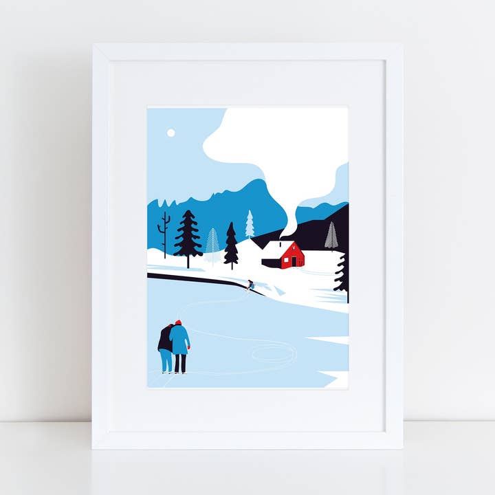 Art print, INTO THE WOODS, illustration print, modern for wholesale by Margret Aurin