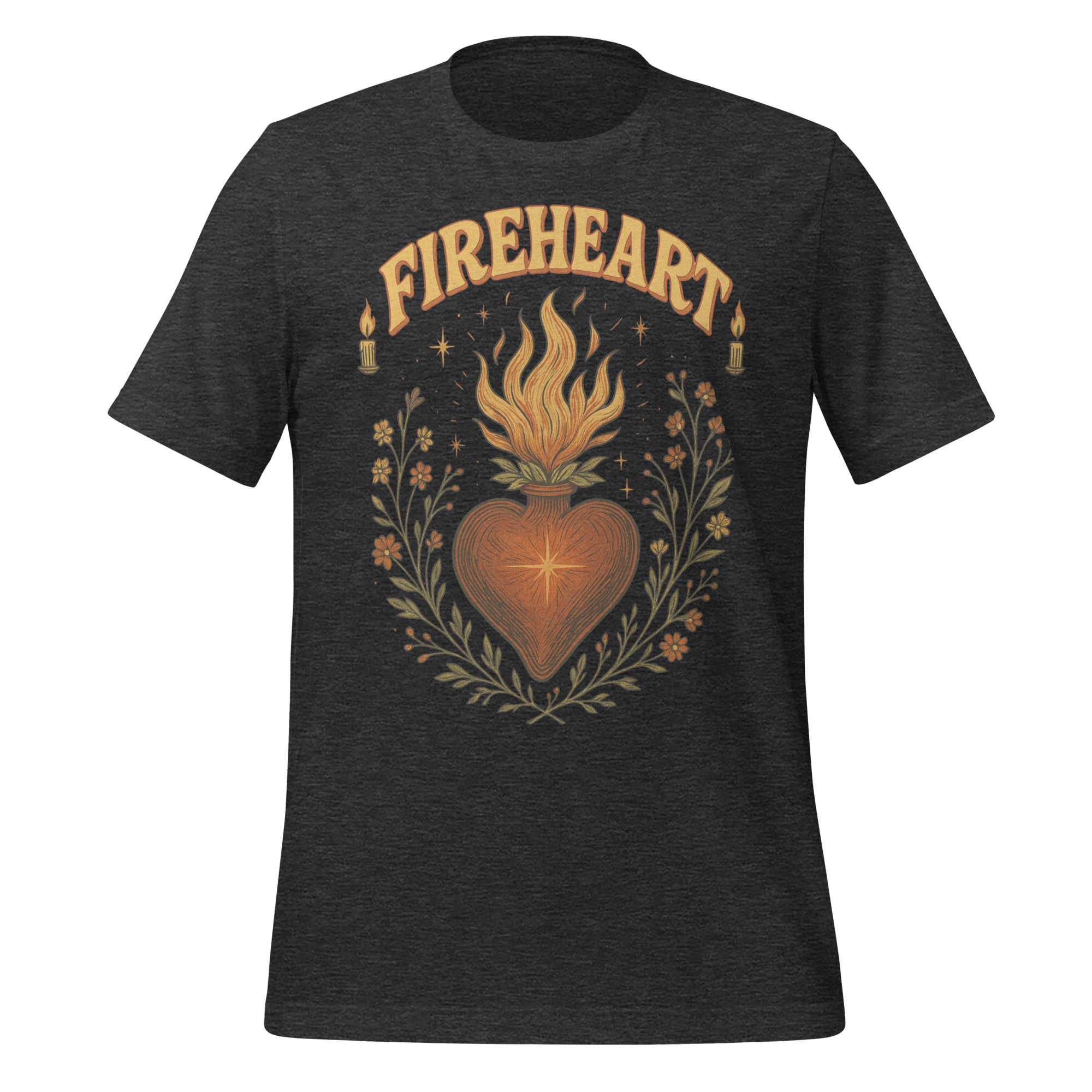 MagicMerchEmporium - Wholesale Screen Printed T-Shirt - Unisex - Fireheart Sacred Heart Tee2