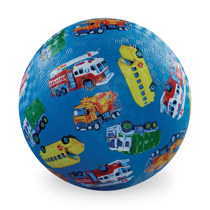 5 Inch Playground Ball - City Vehicles (Blue) for wholesale by Crocodile Creek
