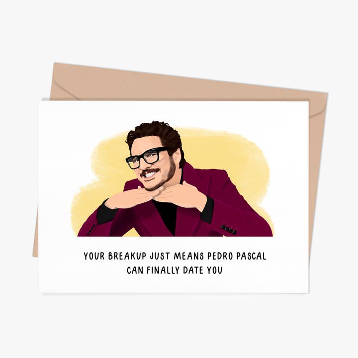 Pedro Pascal Breakup wenskaart voor wholesale door Shop Trimmings