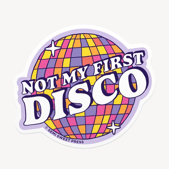 Adesivo in vinile a forma di palla da discoteca per la vendita all'ingrosso da parte di Semi Sweet Press