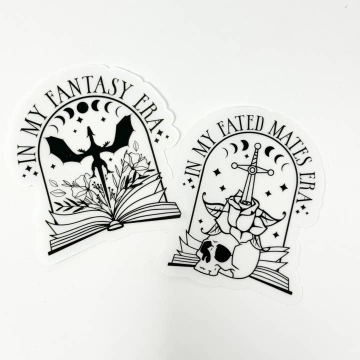 Plannermonkeyco - Wholesale Sticker - In My Fated Mates OR In My Fantasy Era Romantasy Die Cut (Regular Transparent Sticker Paper)