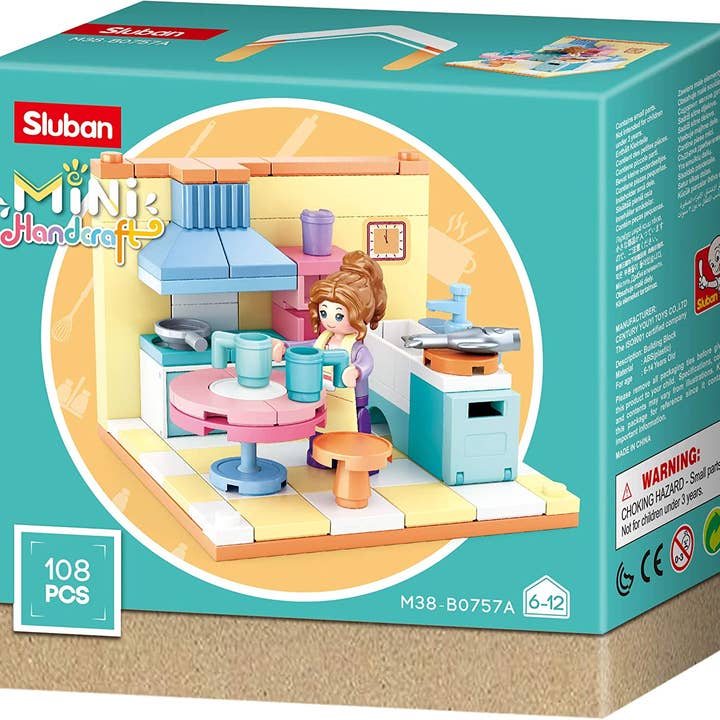 Texas Toy Distribution - Wholesale Building Set - Kids - Mini-Handicraft Home Display Box, 6 Kits A-F, x1 each5