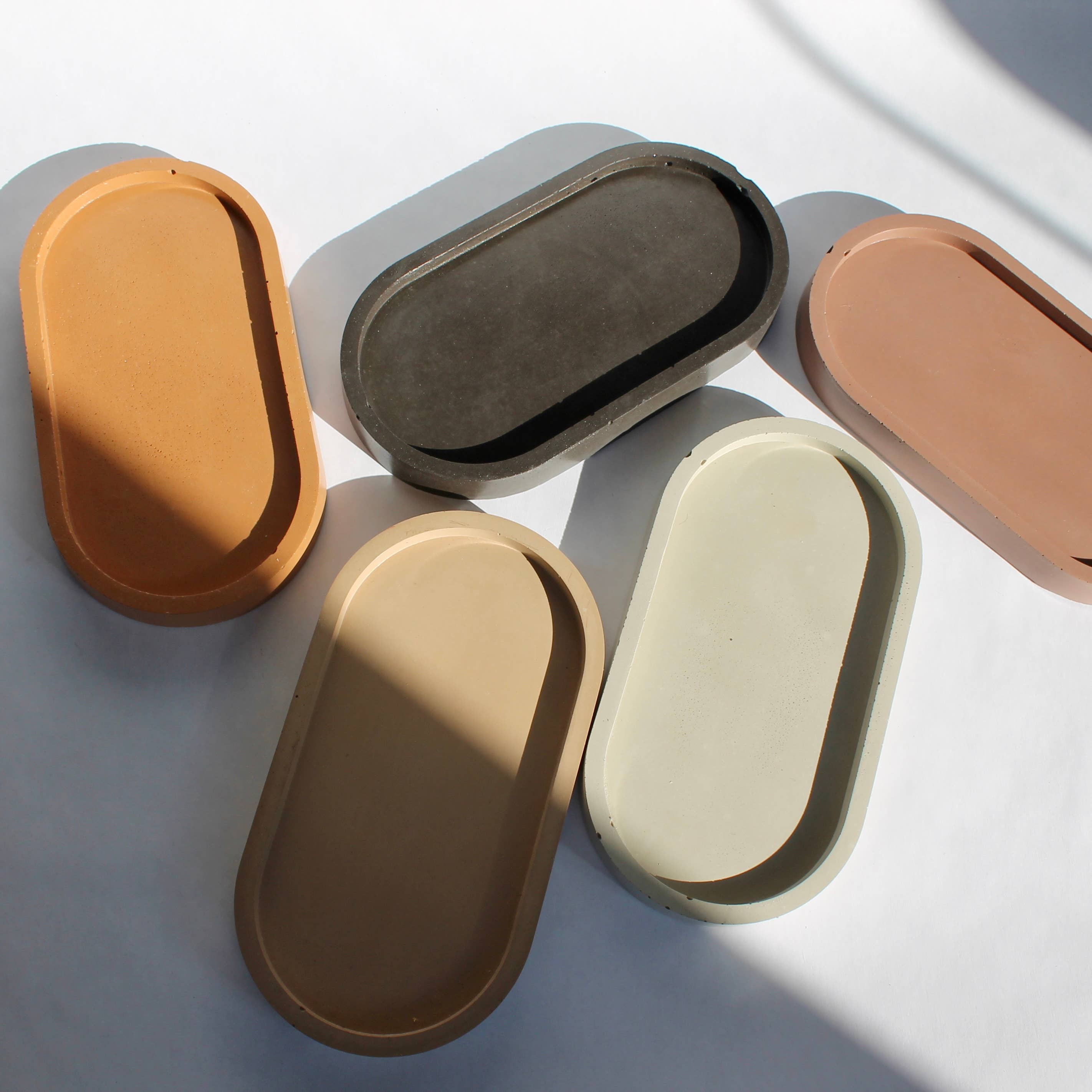 House of Ivy - Wholesale Decorative Tray - Concrete Oval Tray in Gray4