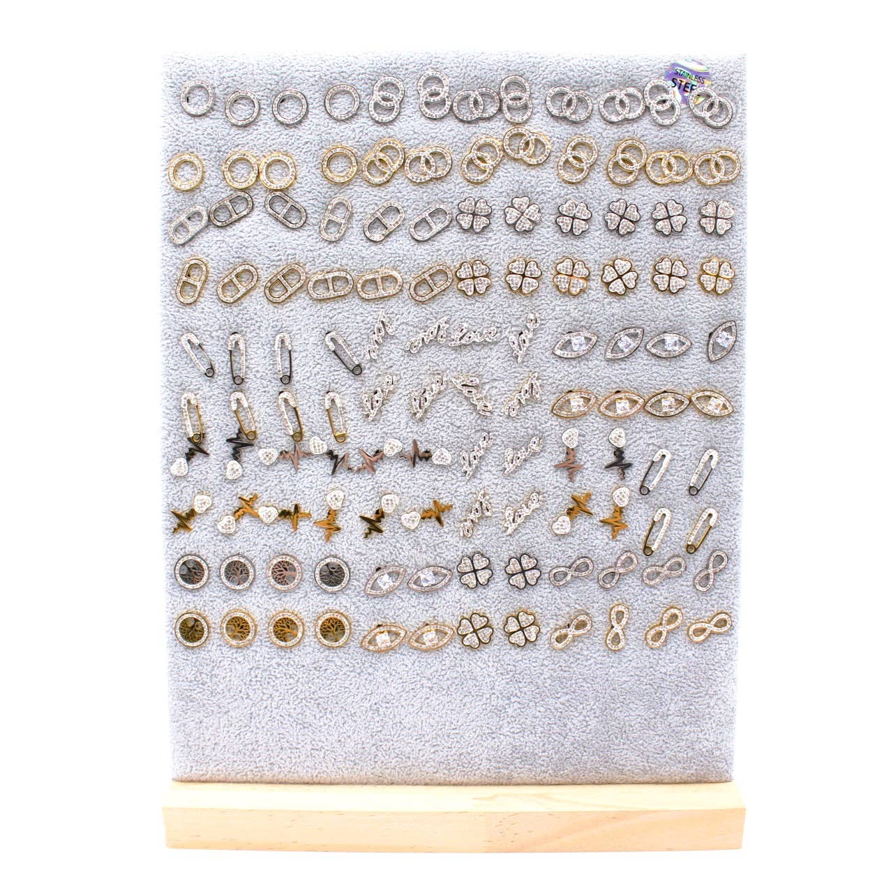 Reference Mode - Wholesale Jewelry Set - Pack of 60 pairs of stainless steel earrings0