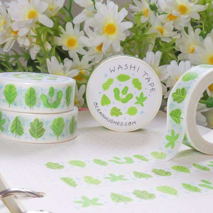 Spring Leaves Washi Tape for wholesale by Ocean Hughes