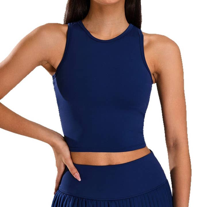 pinkblu02 - Wholesale Athletic Top - Women's - Women’s Solid Color Sleeveless Yoga Tanks