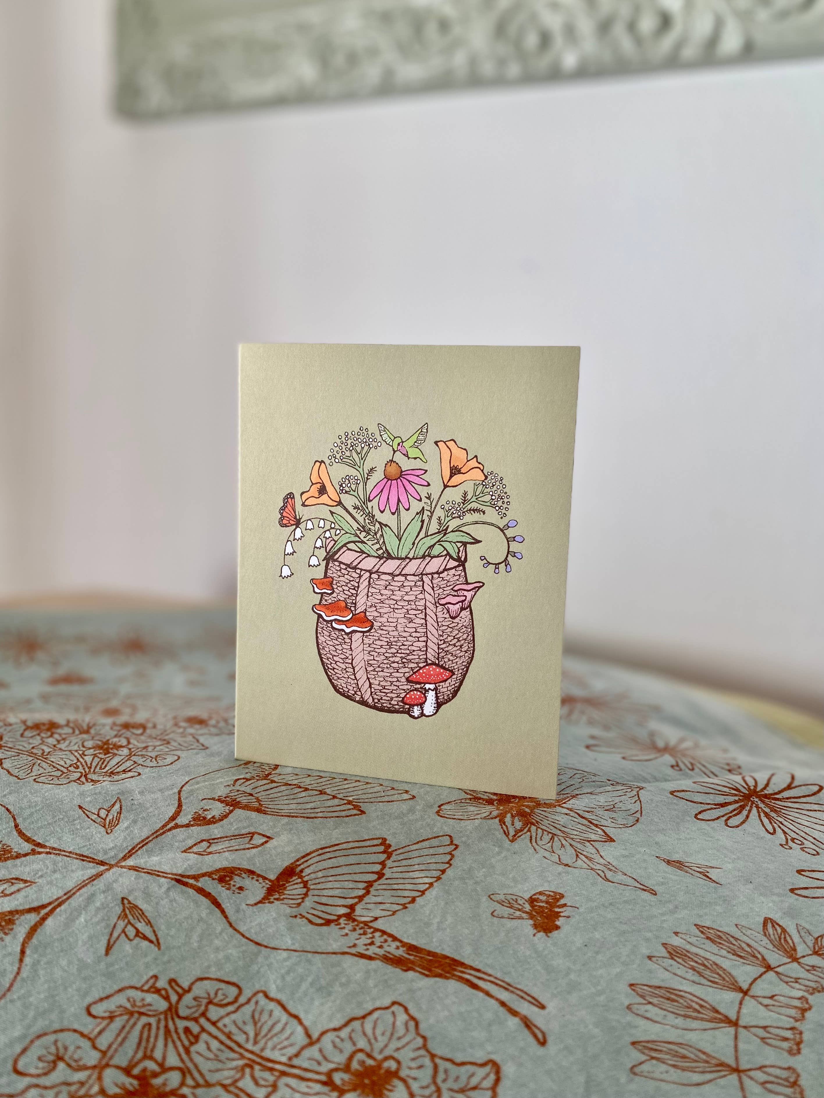 Wanderite - Wholesale Everyday Greeting Card - Forager’s Basket Blank Card1