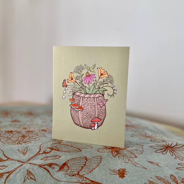 Wanderite - Wholesale Everyday Greeting Card - Forager’s Basket Blank Card1
