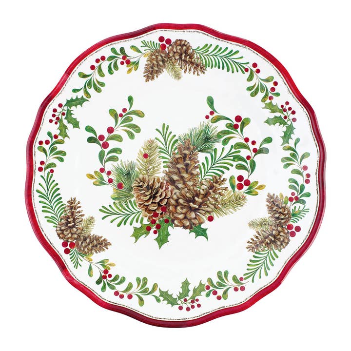 Pinecones 11" Melamine Plate for wholesale by Supreme Housewares