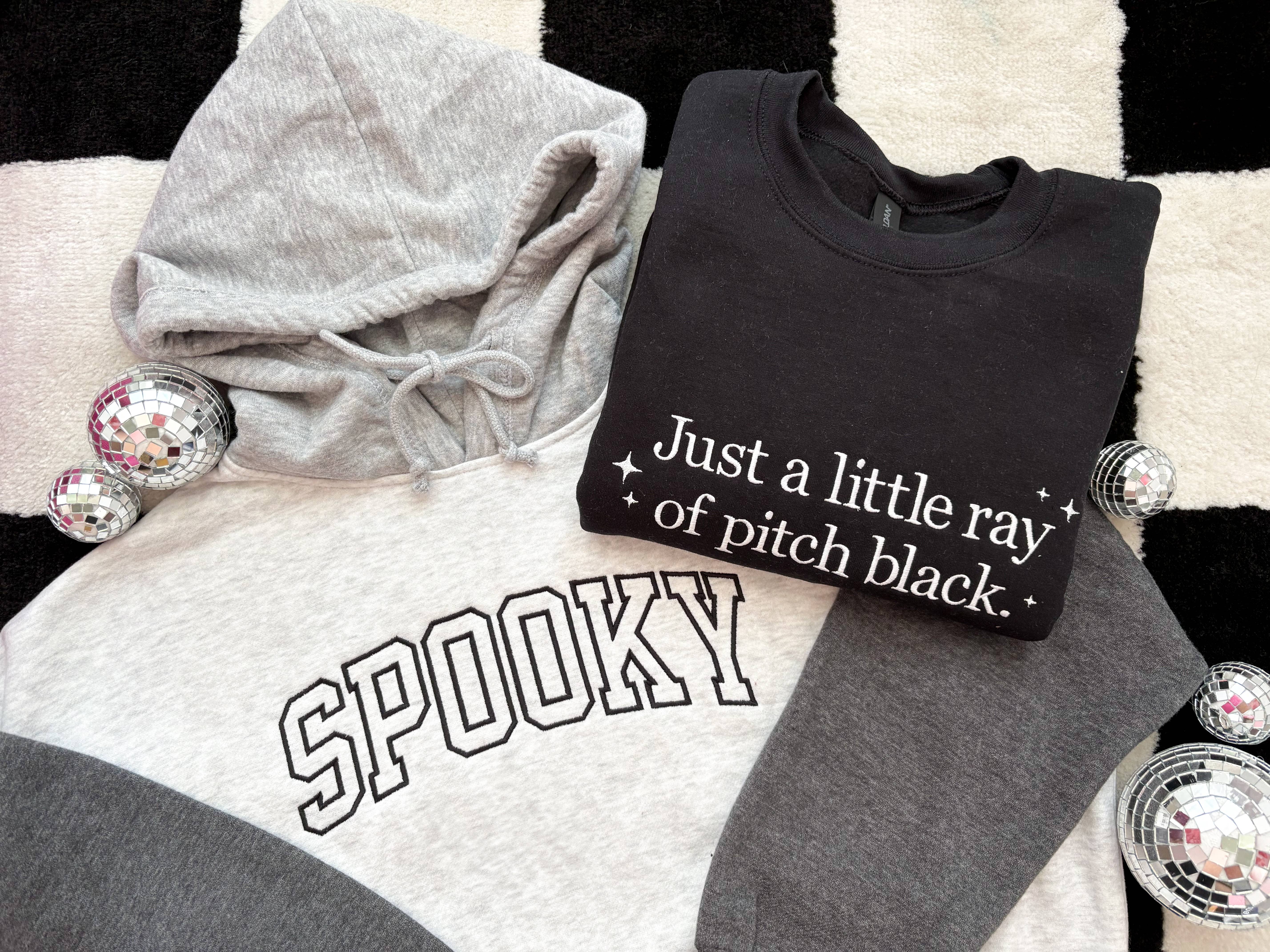 Graphic Tees & Co. - Wholesale Sweatshirt - Women's - Pitch Black Embroidered Crewneck | Spooky Sweatshirt3