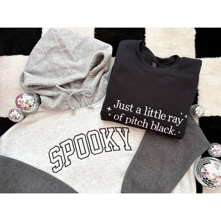 Graphic Tees & Co. - Wholesale Sweatshirt - Women's - Pitch Black Embroidered Crewneck | Spooky Sweatshirt3