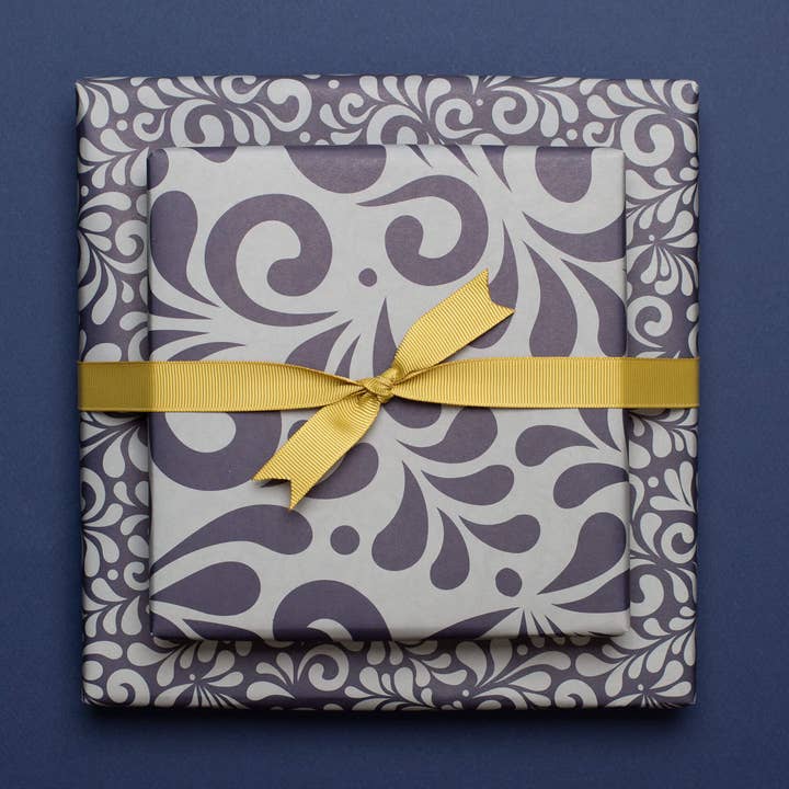 My Pretty Circus - Wholesale Flat Wrap - Bembel wrapping paper, grey-blue two-sided eco-paper