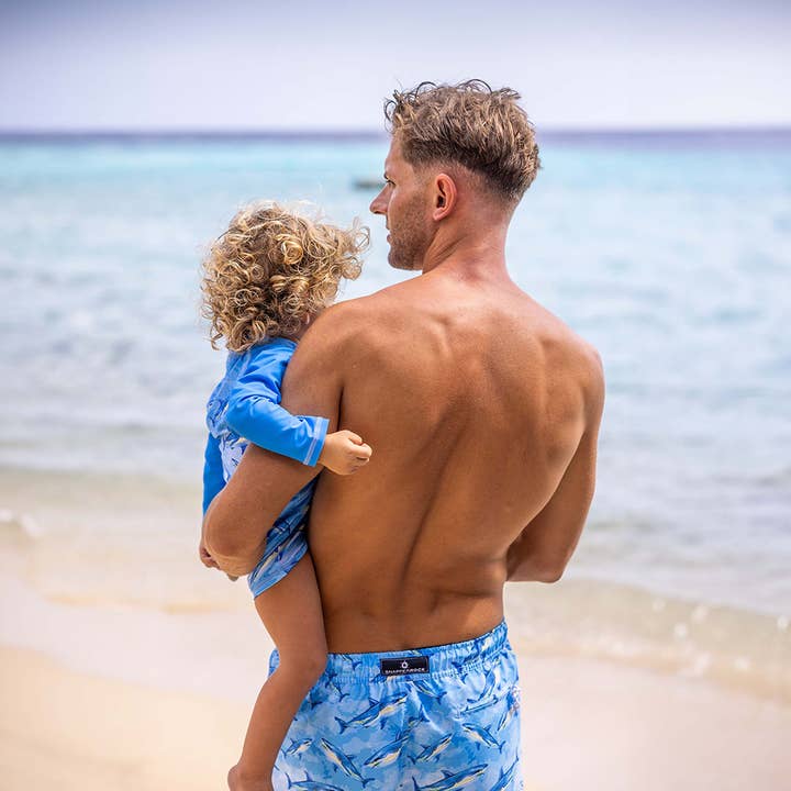 Snapper Rock Swimwear UPF50+ - Wholesale One Piece Swimsuit - Baby - Jawsome Waves LS Sunsuit