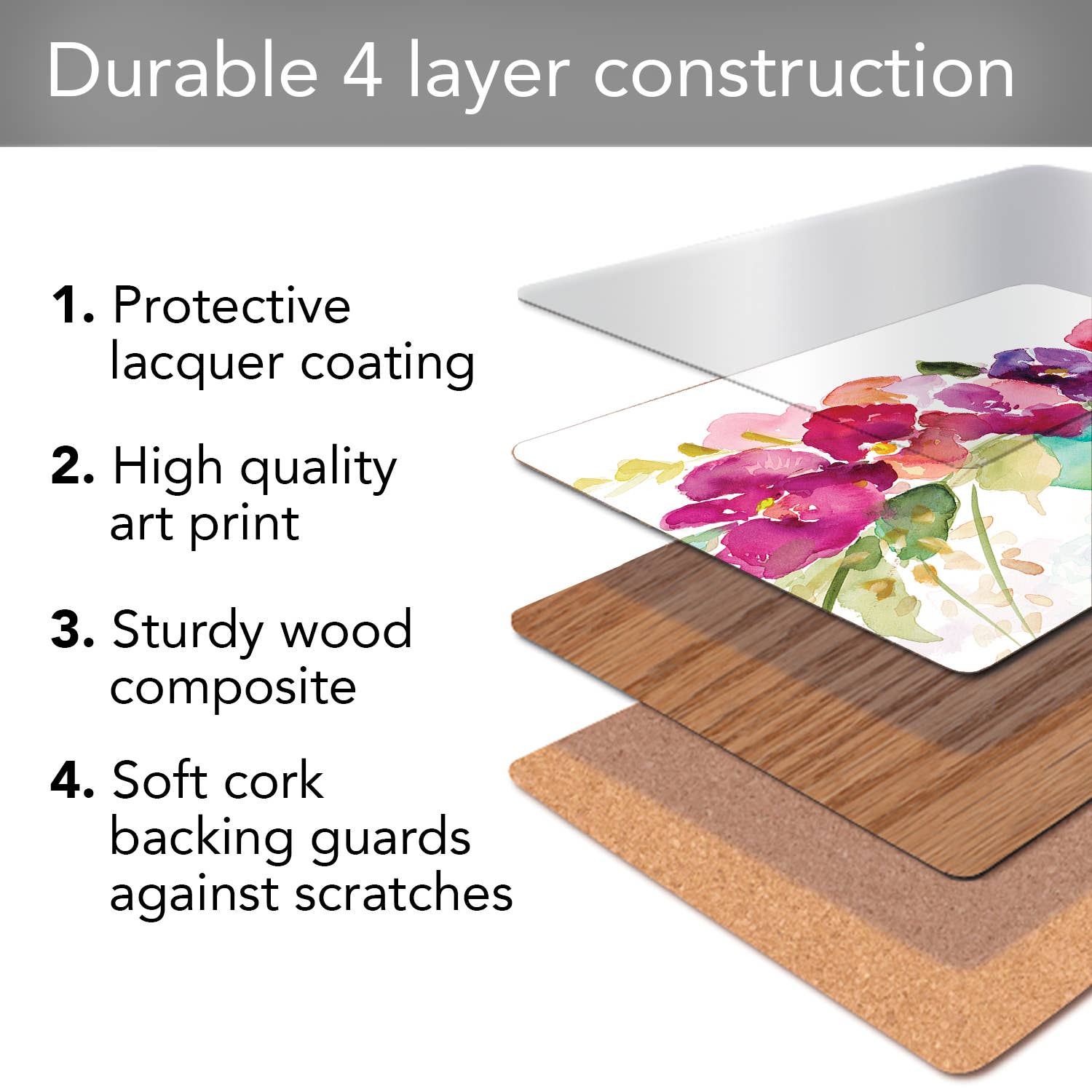 CounterArt/Highland Home/Thirstystone - Wholesale Placemat - Cala Home Bowl Of Blooms Decorative Hardboard Placemats3