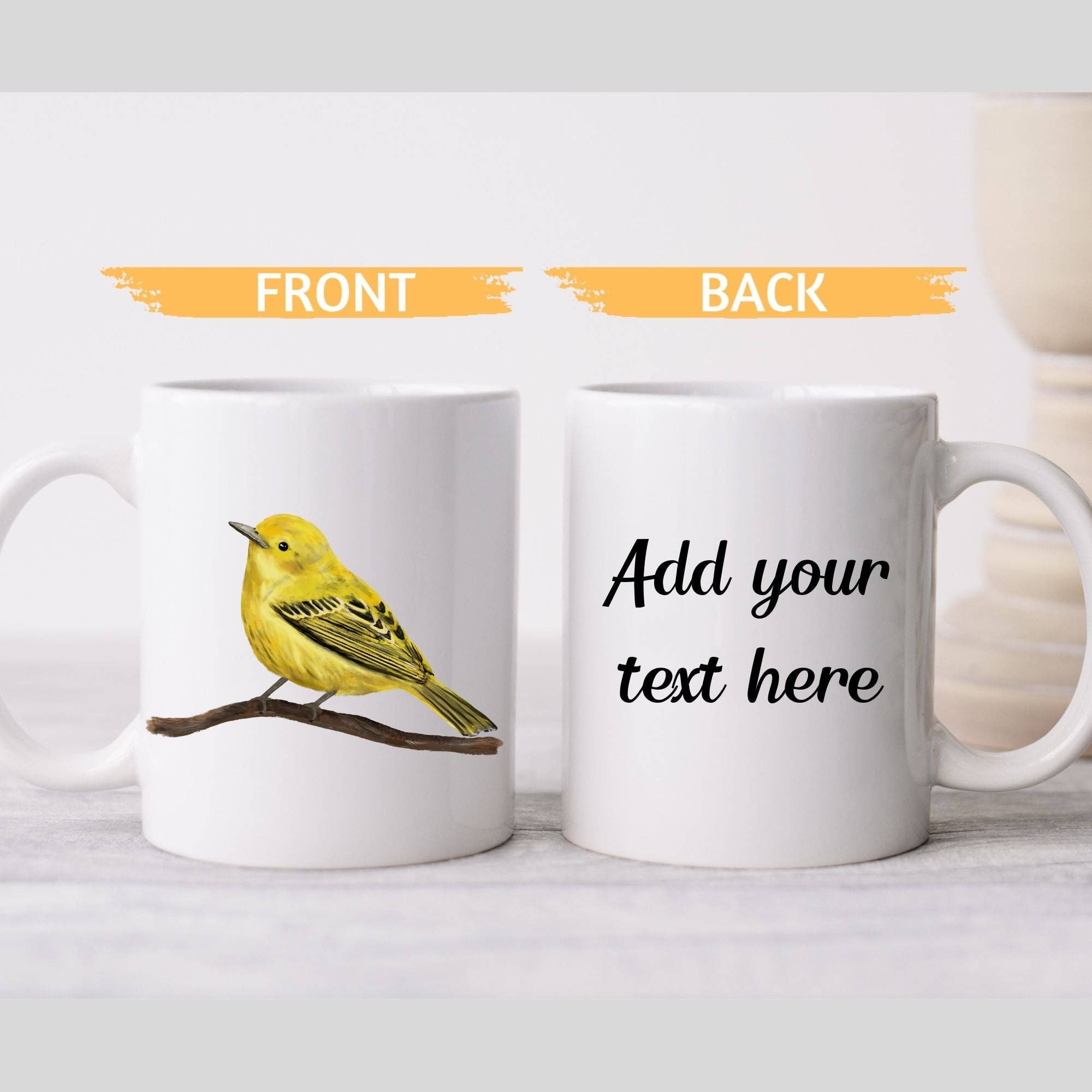 MerikaArt - Wholesale Coffee Mug - Yellow Warbler Bird Ceramic Coffee Mug2