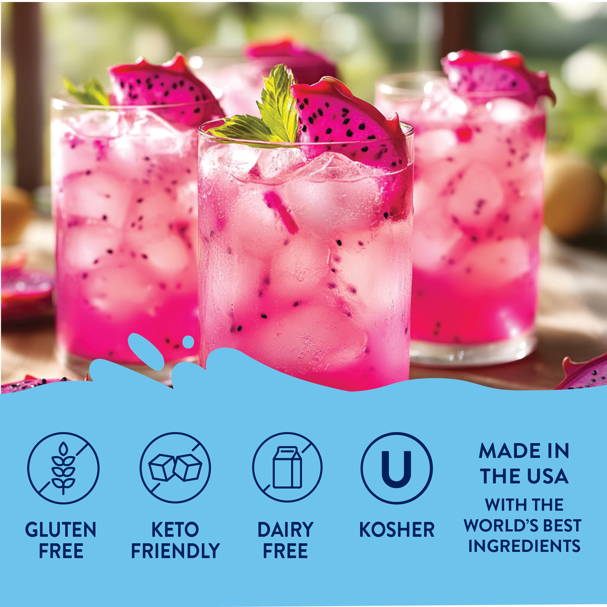 Jordan's Skinny Mixes - Wholesale Cocktail Mix/Syrup - Sugar Free Dragonfruit Acai Flavor Infusion Syrup4