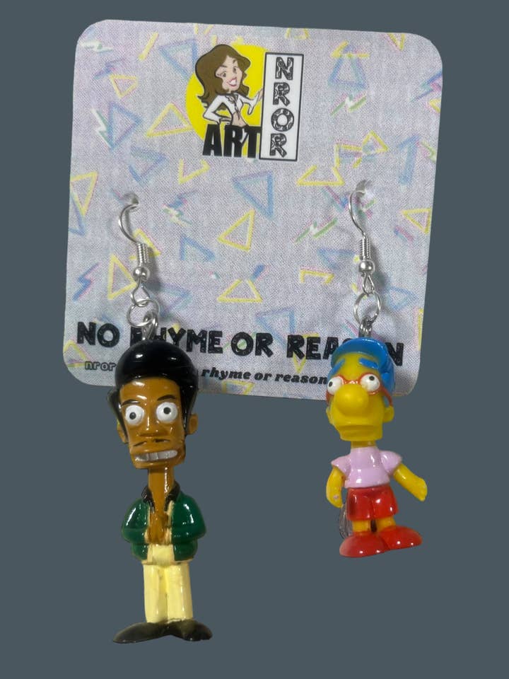 The Simpsons: Apu and Millhouse Earrings - 2002 for wholesale by NO RHYME OR REASON ART