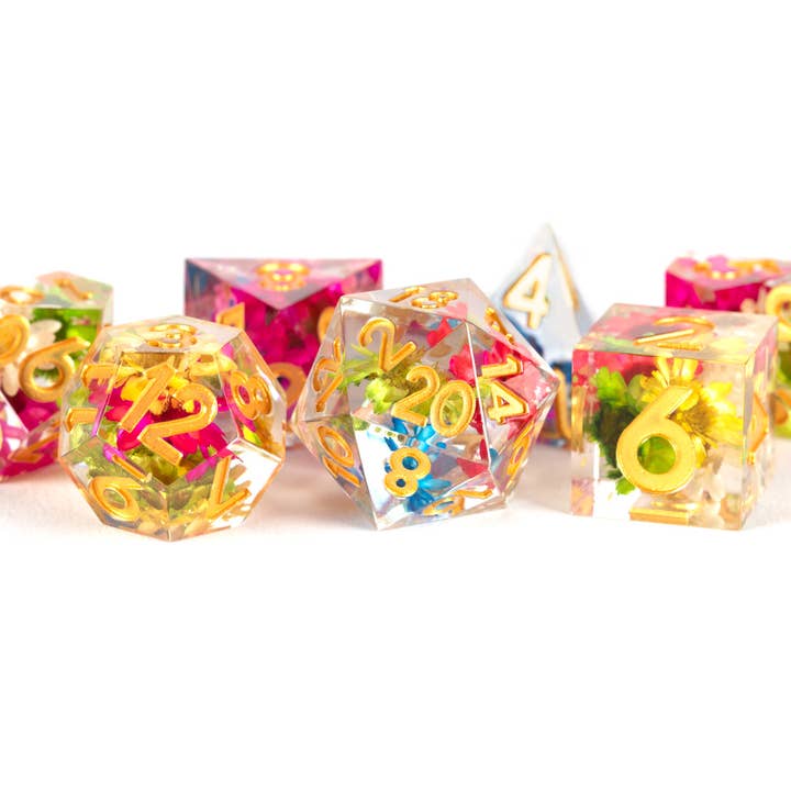 FanRoll by Metallic Dice Games - Vente Dé - Dés à inclusion Sharp Edge fabriqués à la main de première qualité (18 options)