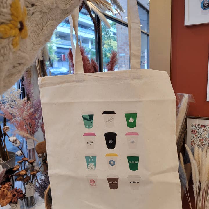 Montreal Coffee Shops V1 Tote Bag for wholesale by SnaptureThis