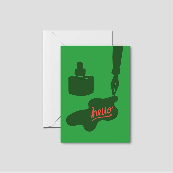 Carte de vœux Inkwell Hello pour la vente par Heartfelt Hello