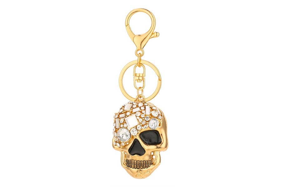 Nima Accessories Inc - Wholesale Keychain - Women's - Rhinestone Skull Shaped Key Chain2