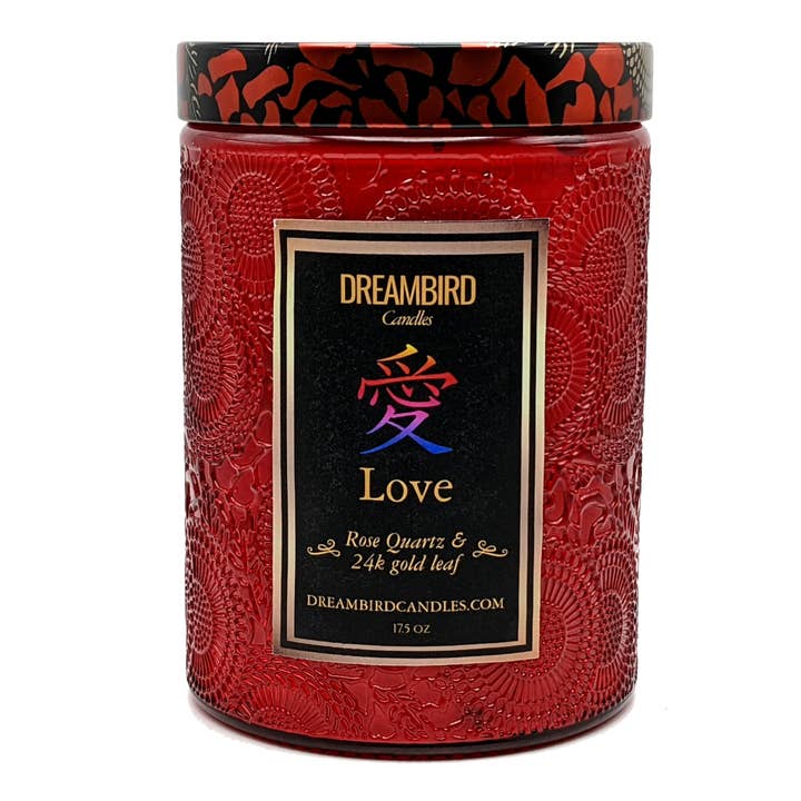 Candela grande «Love», calligrafia giapponese per la vendita all'ingrosso da parte di DREAMBIRD Candles