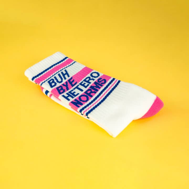 Gumball Poodle - Wholesale Socks - Unisex - Buh Bye Hetero Norms Gym Crew Socks
