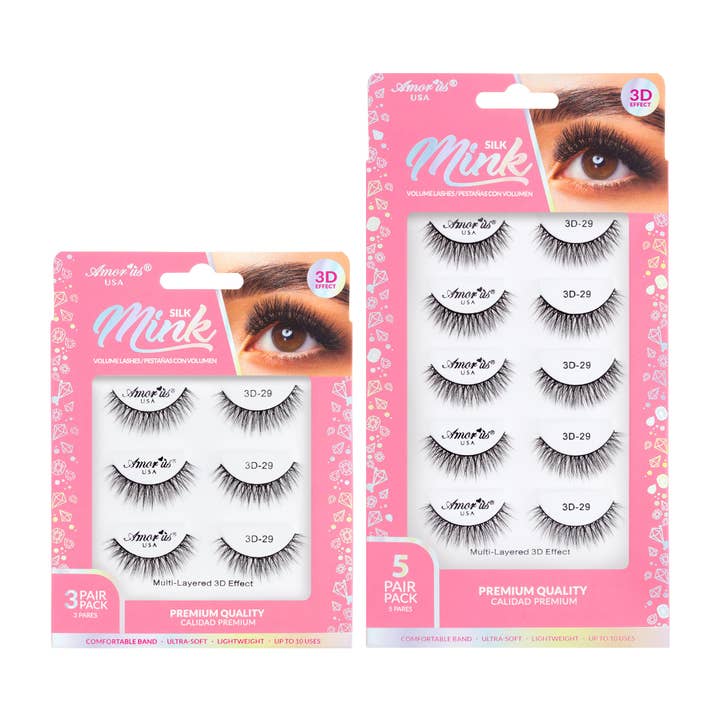 29 - 3D Silk Mink Lashes Pack for wholesale by Amorus USA