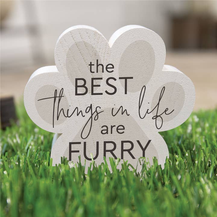 The Best Things In Life Are Furry Pawprint Shape for wholesale by P. Graham Dunn