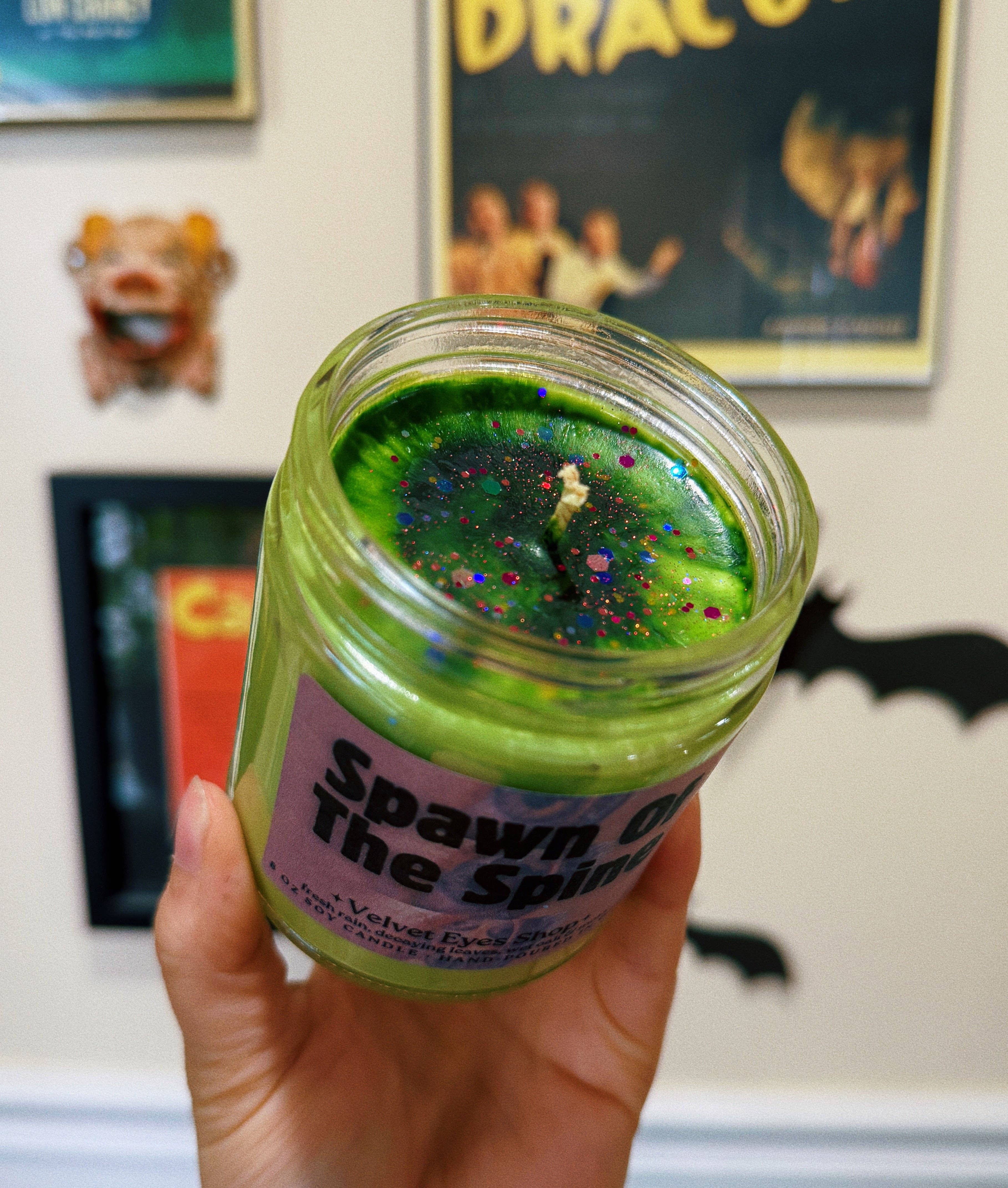 Velvet Eyes Shop - Wholesale Jar/Filled Candle - Spawn of the Spine Soy Candle - The Substance Inspired1