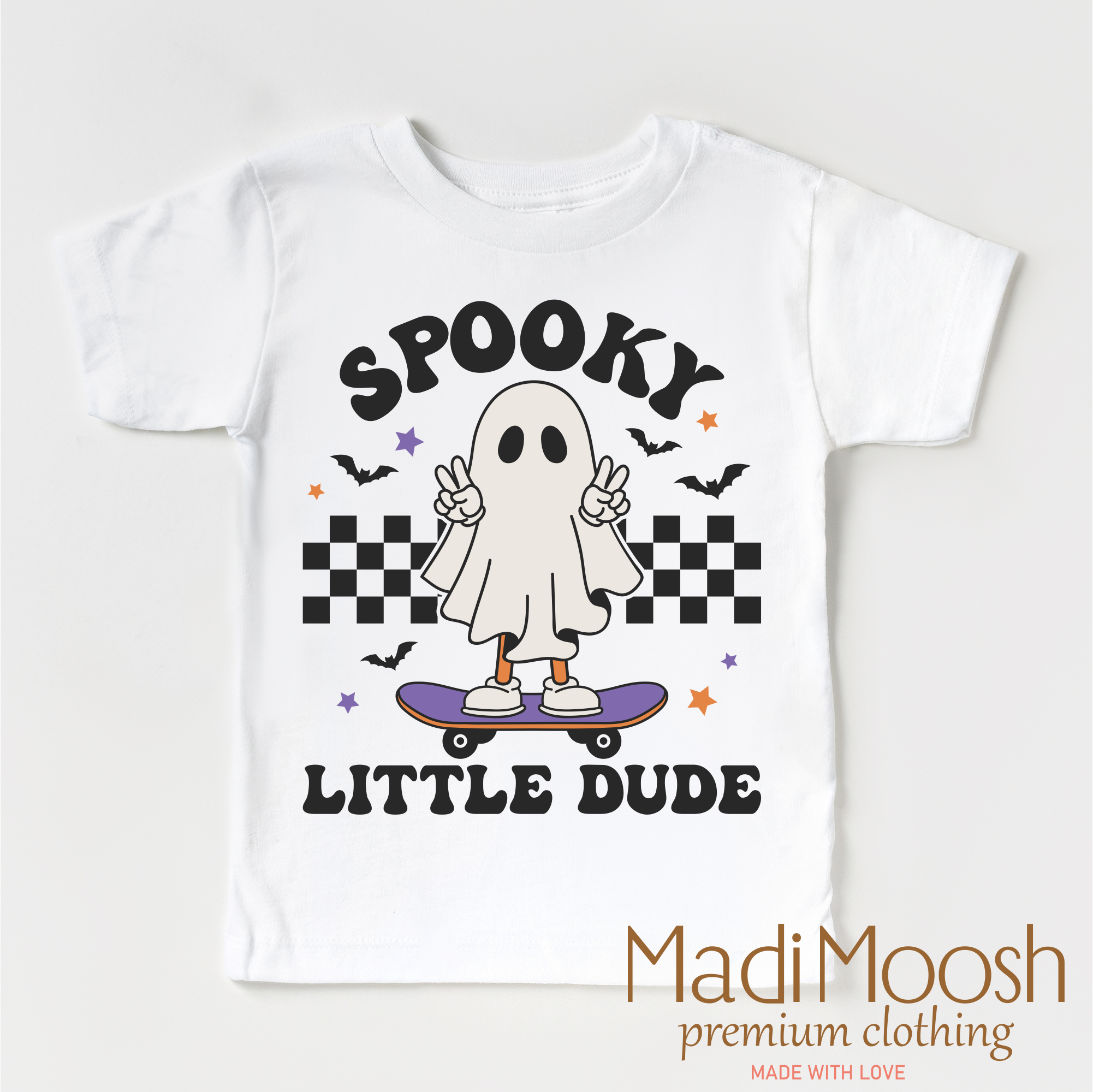 Madi Moosh – wholesale Screen-printed t-shirt – Kids – Spooky Little Dude Shirt - Halloween Shirt1