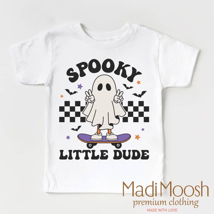 Madi Moosh โ wholesale Screen-printed t-shirt โ Kids โ Spooky Little Dude Shirt - Halloween Shirt1