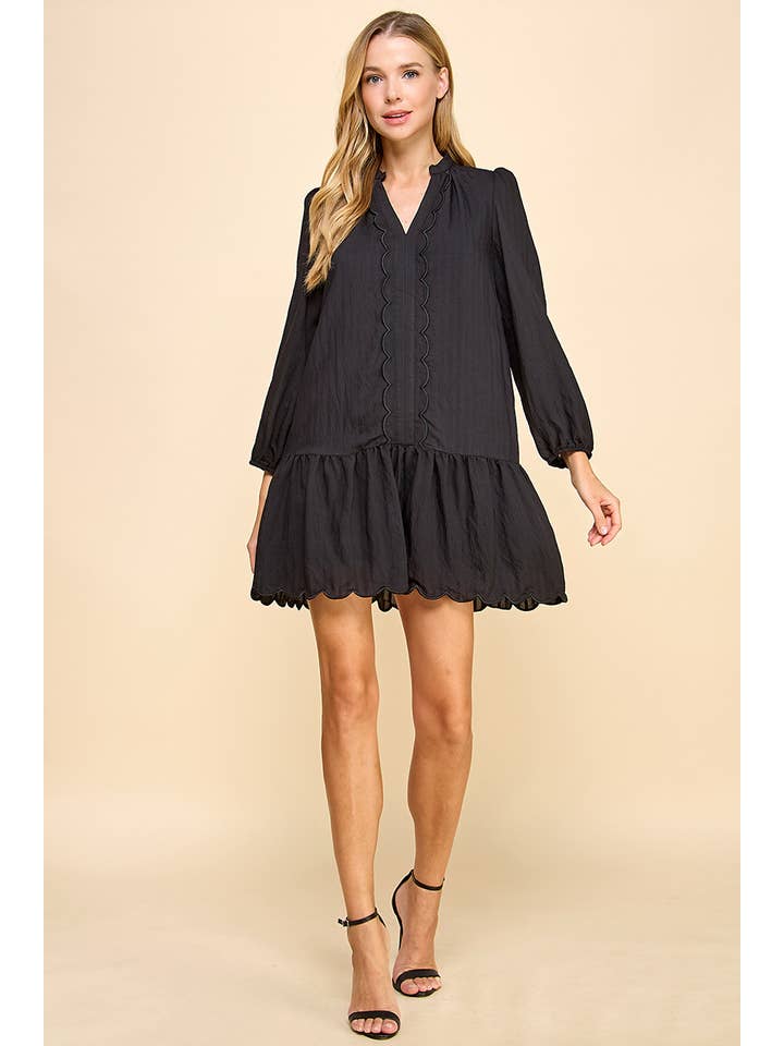 TCEC - Wholesale Dress - Women's - CD04960-Scalloped Detail Dress