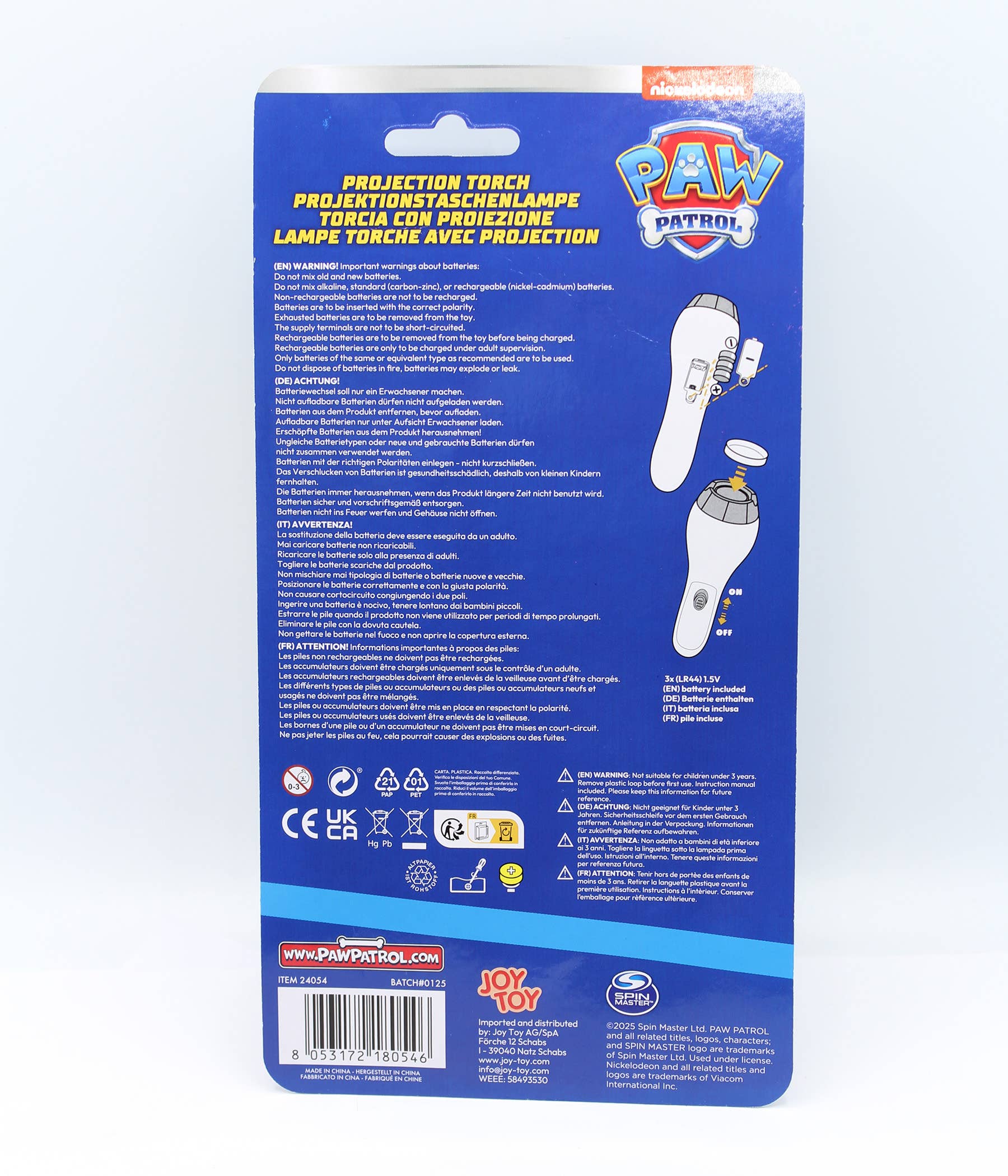 Joy Toy - Wholesale Classic Toy - Kids - PAW PATROL PROJECTION FLASHLIGHT1