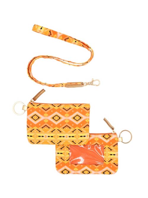 Tribal ID Wallet & Detachable Lanyard Yellow - Pack of 6 for wholesale by Apparel Candy
