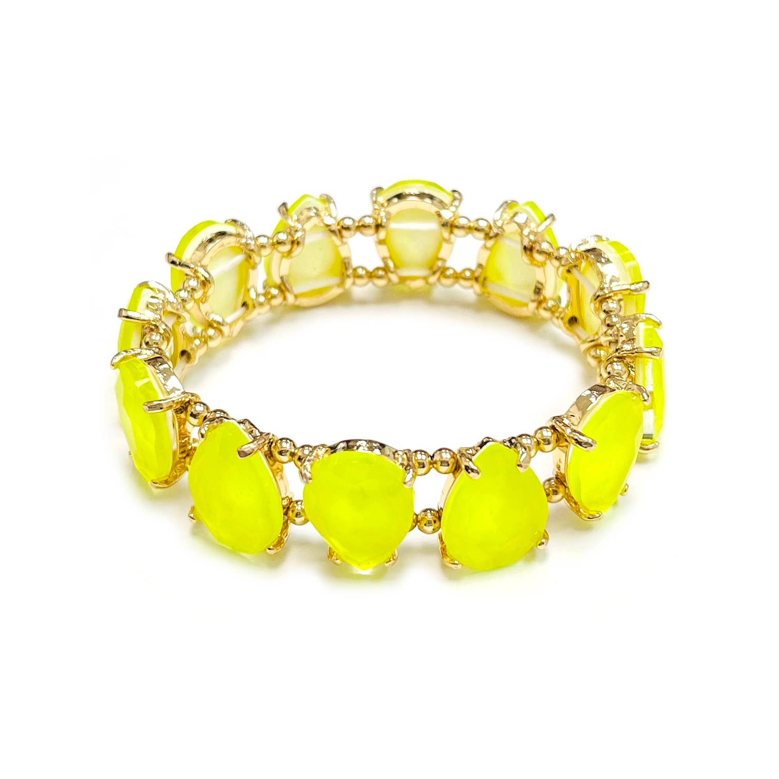 StarryNYC - Wholesale Beaded Bracelet - Neon & Pastel Teardrop Glass Crystal Bead Stretch Bracelet4