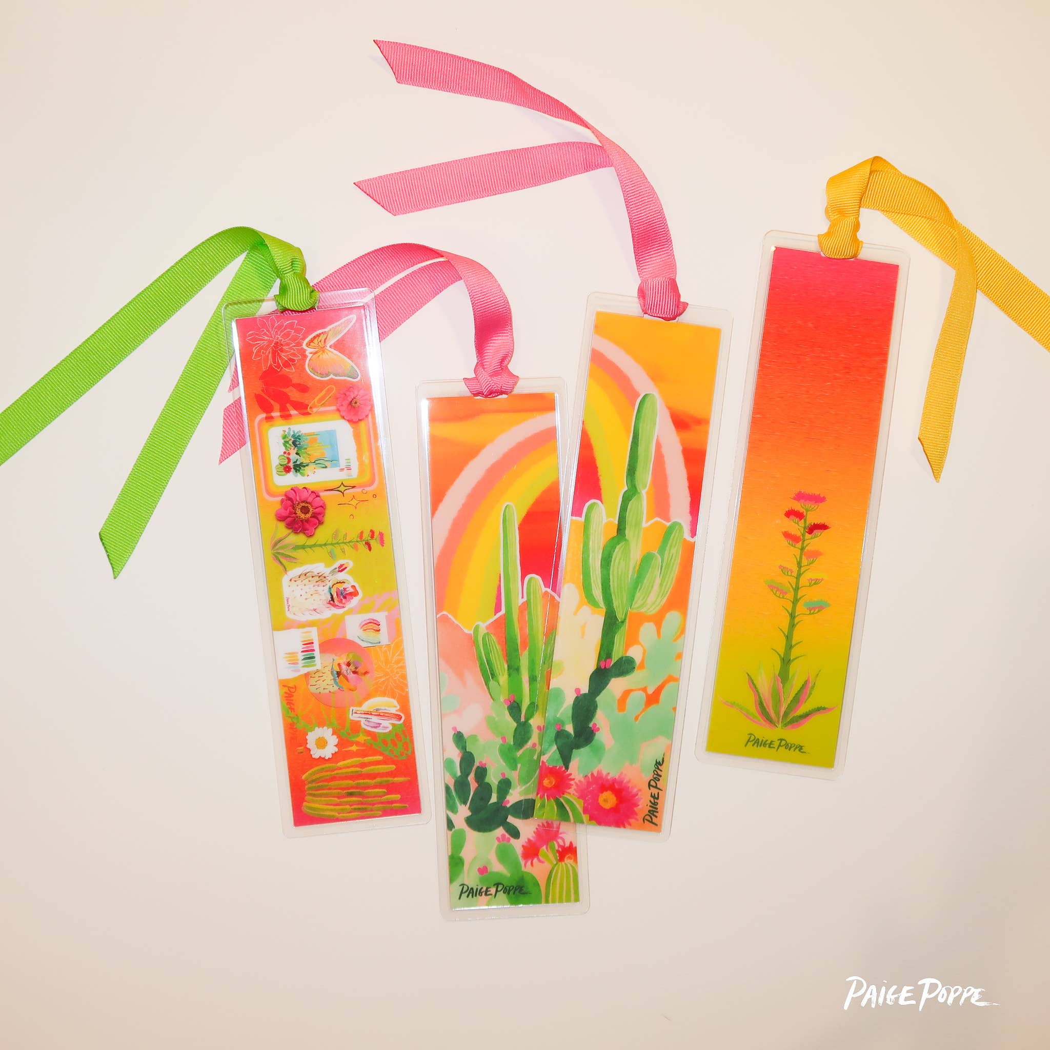 Paige Poppe Art - Wholesale Bookmark - "Desert Rainbow" Ribboned Bookmark10