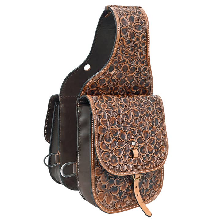 HILASON - Wholesale Horseback Riding Gear - HILASON Soft Leather Horse Saddle Bag Brown | Equestrian Western Adjustable Closure6